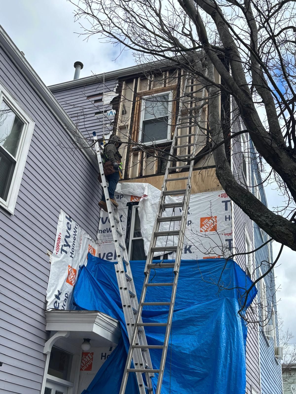 Primeline Masonry and Roofing team and work vehicle in Cambridge